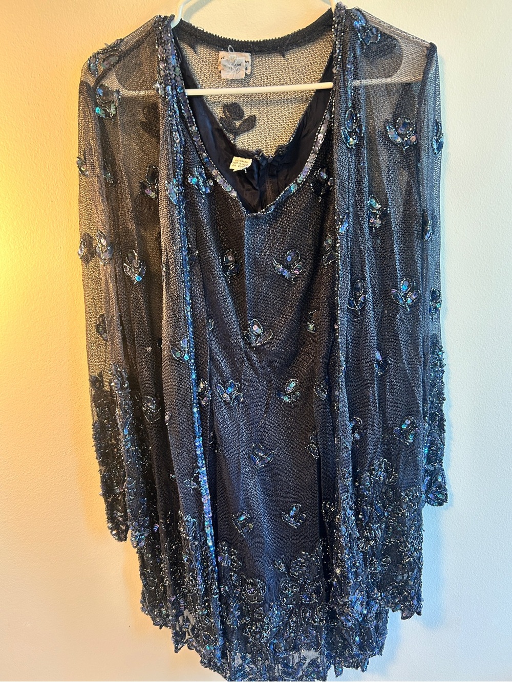 Beaded Navy Evening Dress Set